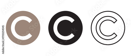 Copyright icon set. isolated on white background for web and mobile design.