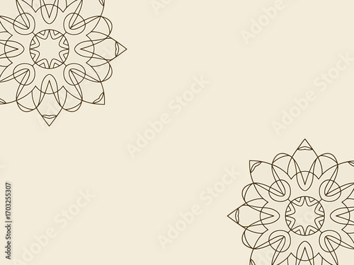 Minimal Mandala Pattern on Beige Background Design