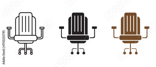 Office chair icon set. isolated on white background in vector illustration.
