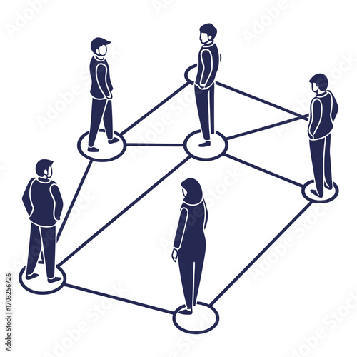 Network of People Connected in a Social Structure.
