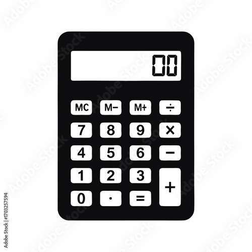 Vector calculator icon on white background