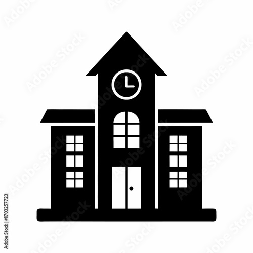 Vector Icon of school building, student building, school building