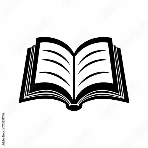Vector Open book logo icon of book for study, novel, diary, textbook