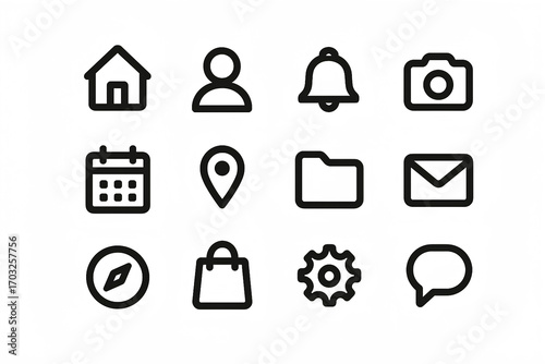Bild auf Leinwand set of icons