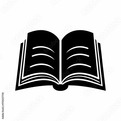 Vector Open book logo icon of book for study, novel, diary, textbook