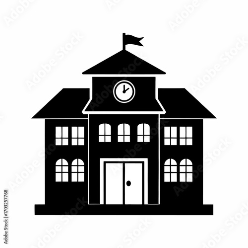 Vector Icon of school building, student building, school building