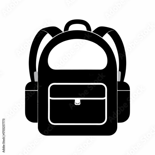 Simple minimalist style school backpack icon vector