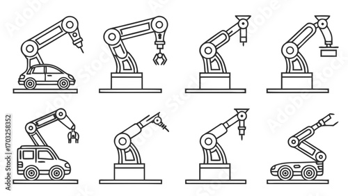 Industrial Robots in Various Operational Configurations