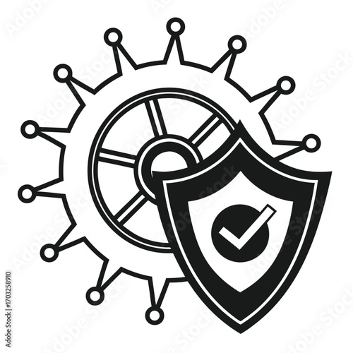 Gear wheel and shield security system.