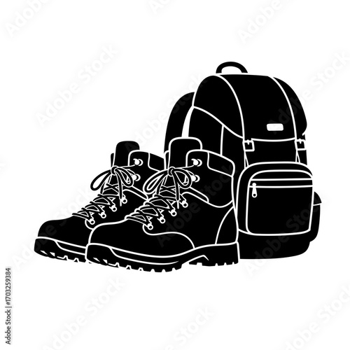 Hiking Boots and Backpack for Outdoor Escapades