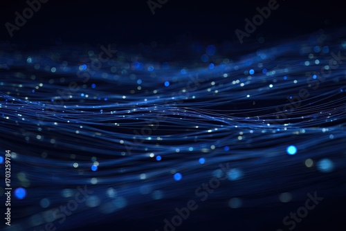 Abstract digital waves of light and lines