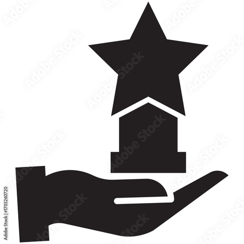 hand with star icon 
