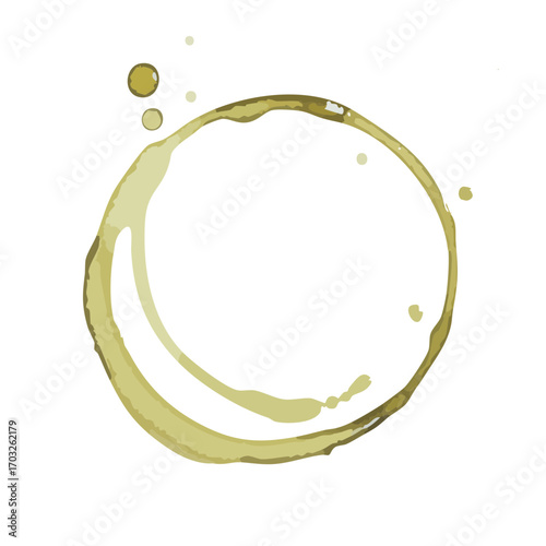 Wine Glass Stain Ring Vector — Isolated Circular Drink Marks for Design and Texture Effects