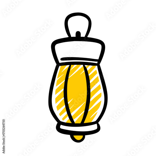 Stylized yellow barrel with black stripes on a black background