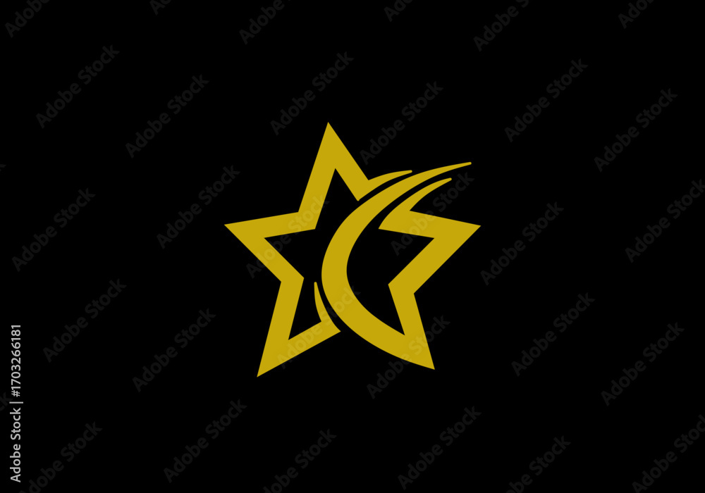 Fototapeta premium lightning Stars isolated on black.