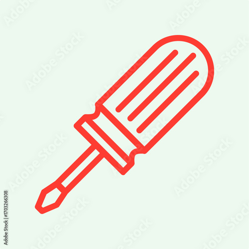 Screwdriver symbol artwork trendy useful vector Illustration design delightful colorful background