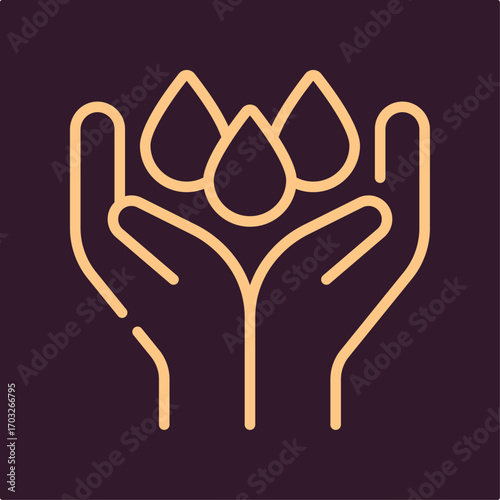 Hand water symbol artwork trendy useful vector Illustration design magnificent colorful background