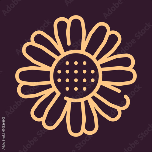 Flower symbol artwork trendy useful vector Illustration design magnificent colorful background