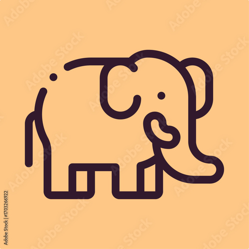 Elephant symbol artwork trendy useful vector Illustration design magnificent colorful background