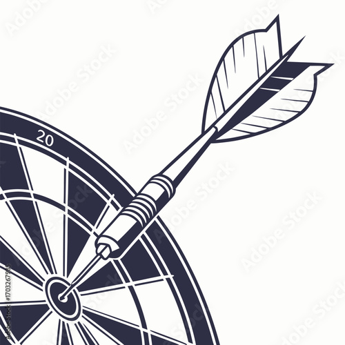 Dartboard with a dart in the bullseye, a game of precision.