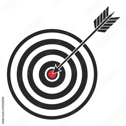 Arrow hitting the center bullseye of a target icon.