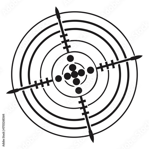 Target practice image with concentric circles and crosshairs for aiming.