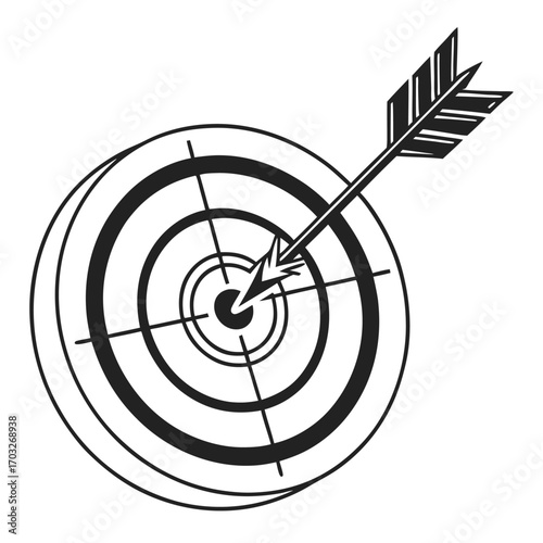 Target with arrow in the bullseye representing success and accuracy.