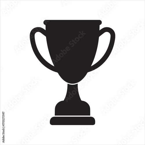 Minimalist classic trophy icon silhouette isolated on transparent background