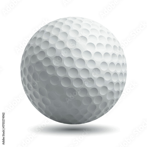 Pristine Golf Ball Icon Vector – Clean Flat 2D Sport Illustration for Golf Courses, Apps, and Lifestyle Brands