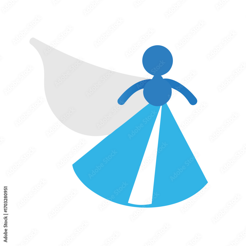 Obraz premium Abstract Heroic Figure with Flowing Cape Design