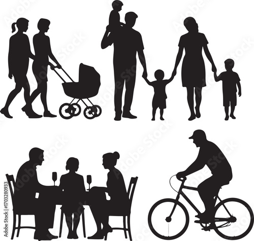 silhouettes of children