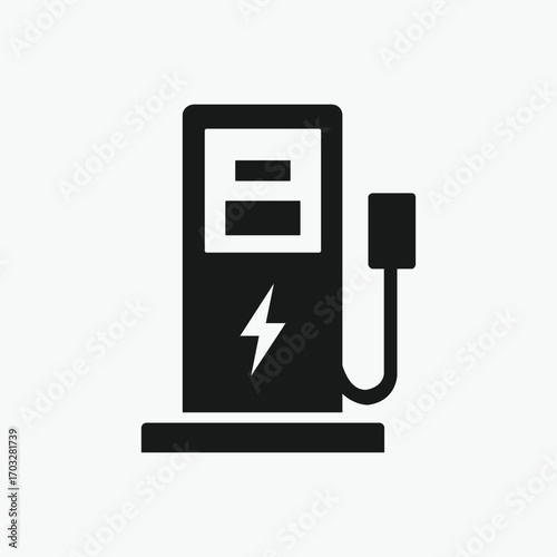 Electric vehicle charging station icon, Gas pam icon vector 