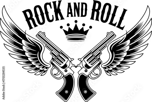 Detailed Black and White Firearm and Bullet Illustration Set