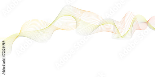 A minimalistic abstract background featuring flowing, wavy lines in black and light blue. The lines curve gracefully across a clean white backdrop, forming soft wave-like patterns with a sense of moti