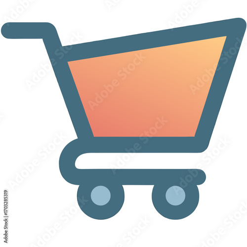 Shopping cart icon commerce retail market store buy online shop e commerce business purchase trolley graphic 100 sticker icon on transparent background 