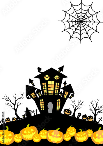 不気味なハロウィンの背景イラスト
