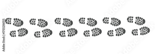 Boot, shoe print Patterns Vector. Muddy boot prints. Shoe prints Isolated on white background