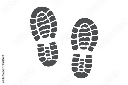 Footprint and shoe print icons set – vector illustration on white background. Vector Footprint Icons Collection Human, Shoe, Boot, and Sole Print Silhouettes Set
