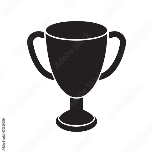 Minimalist sports cup silhouette isolated on transparent background