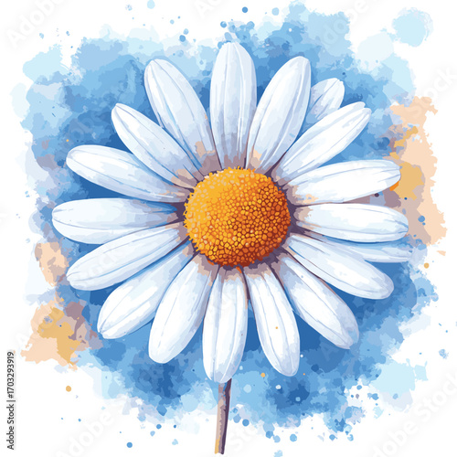 watercolor daisy flowervector design positive quote fashion etc , vector style simple color