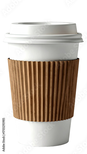 Wallpaper Mural White coffee cup with brown paper sleeve Torontodigital.ca