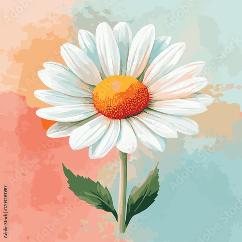 watercolor daisy flowervector design positive quote fashion etc , vector style simple color