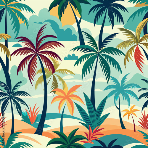 set of palm  trees