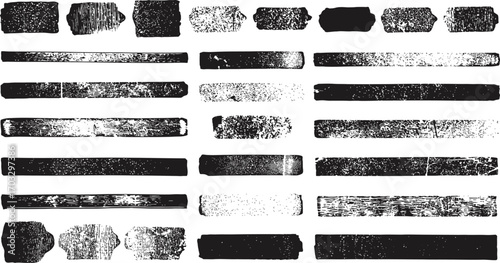 Collection of distressed black rectangular shapes with grunge texture rectangle