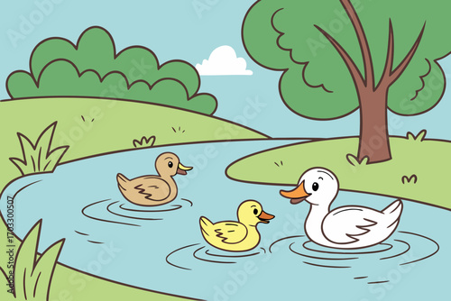 ducks in the pond