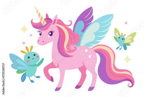 illustration of a cartoon unicorn
