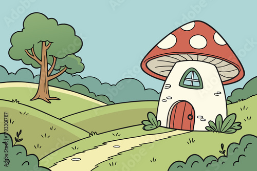 rural landscape with house