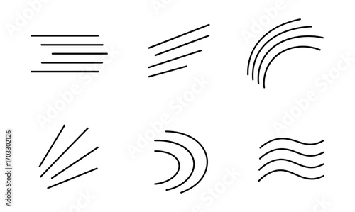 Minimalist line art set featuring geometric curves and abstract patterns