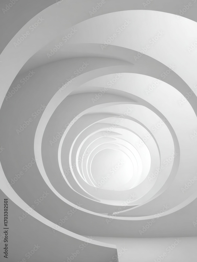 Fototapeta premium Elegant Spiral Design Creates a Mesmerizing Effect in a Modern Architectural Interior Space