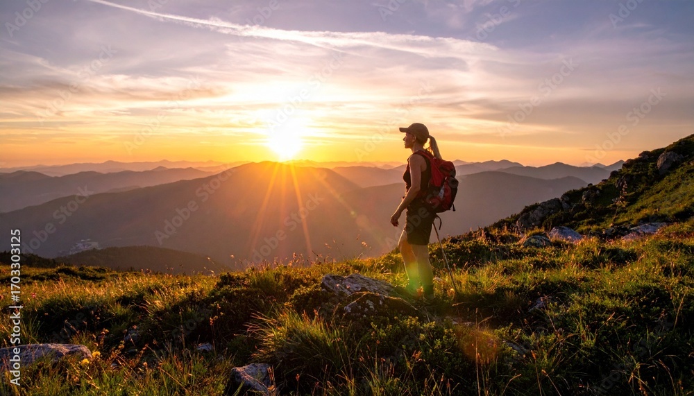 Fototapeta premium sunset in the mountains